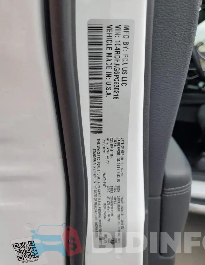 1C4RDHAG6PC630216 Photo# 14