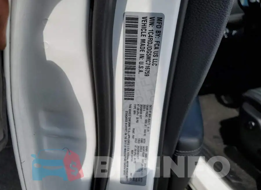 1C4RDJDG5MC716759 Photo# 12