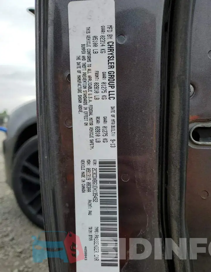 2C3CDXBG1EH135452 Photo# 12