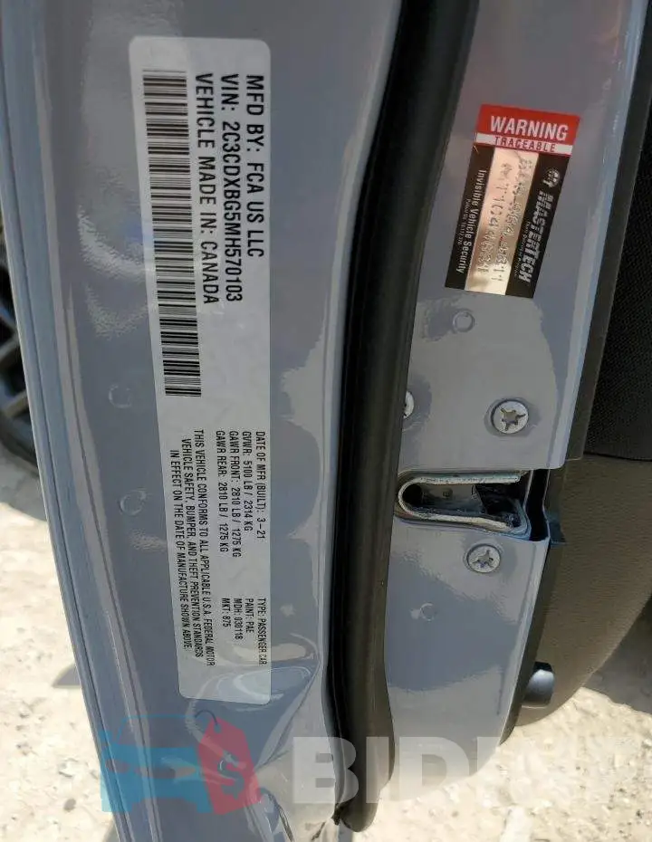 2C3CDXBG5MH570103 Photo# 12