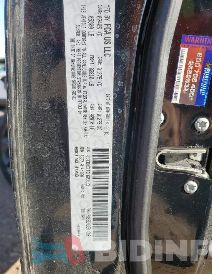 2C3CDXCT1KH623923 Photo# 13