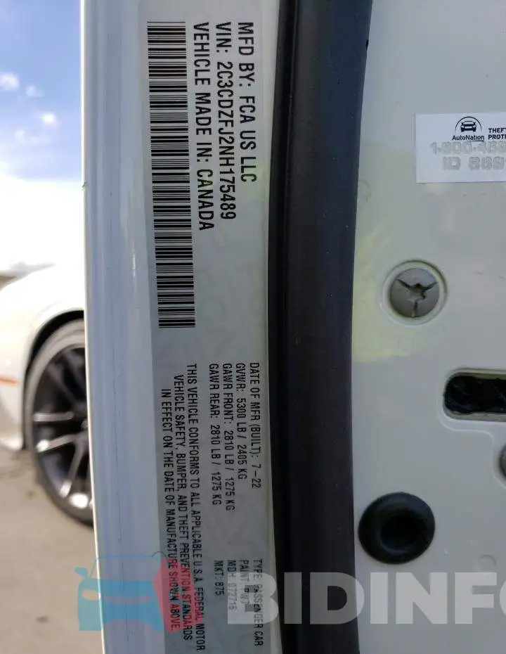 2C3CDZFJ2NH175489 Photo# 12