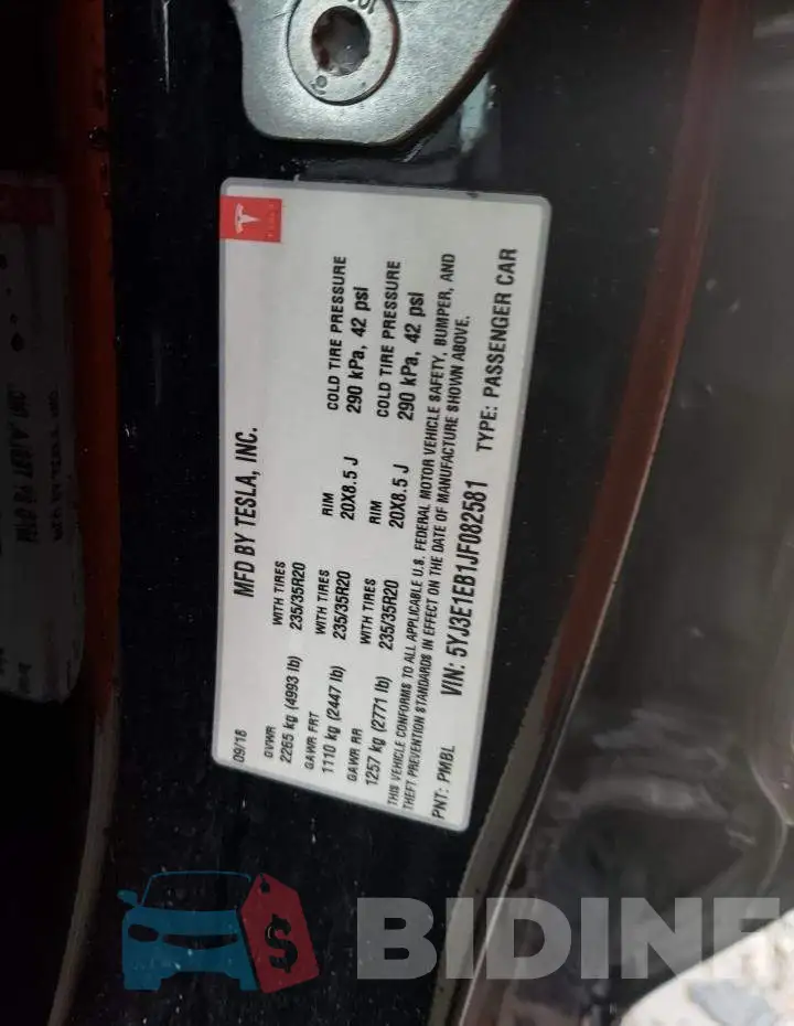 5YJ3E1EB1JF082581 Photo# 13