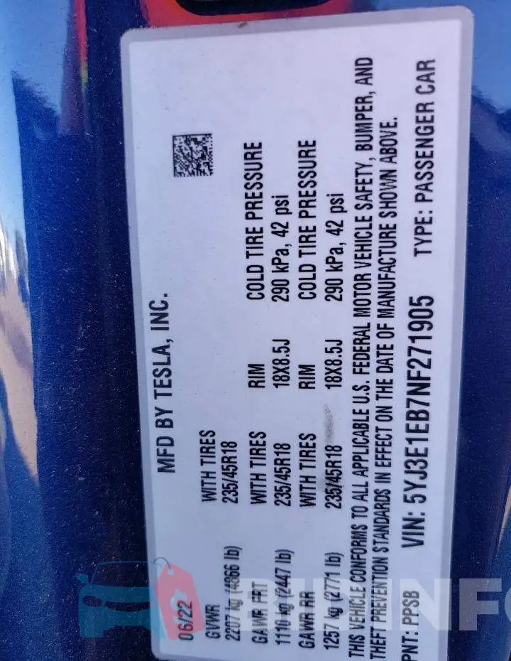 5YJ3E1EB7NF271905 Photo# 12