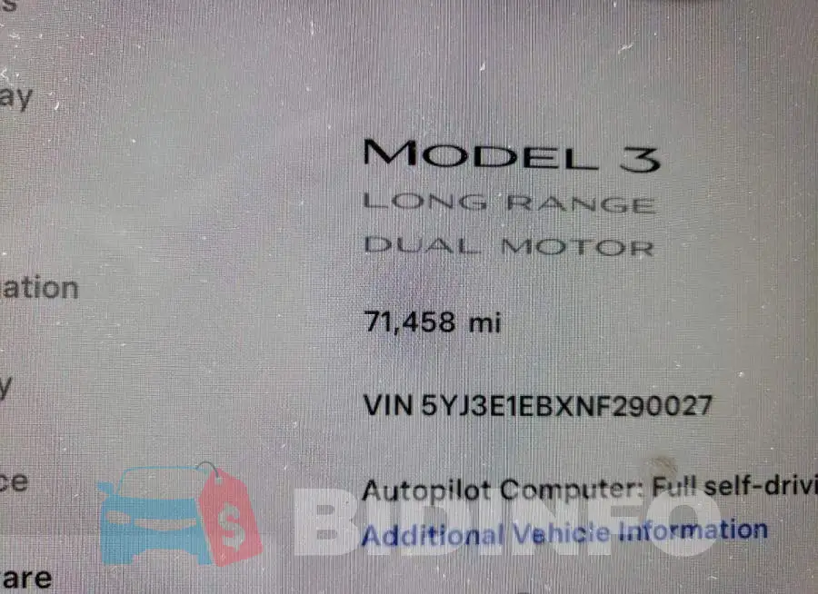 5YJ3E1EBXNF290027 Photo# 9