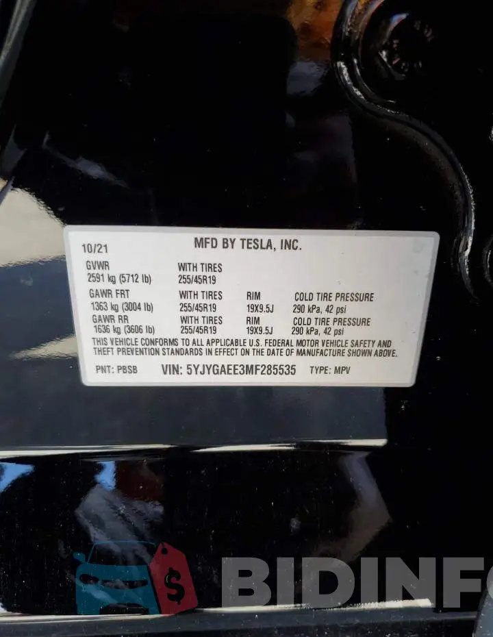 5YJYGAEE3MF285535 Photo# 12