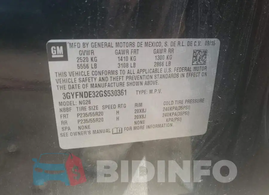 3GYFNDE32GS530361 Photo# 13
