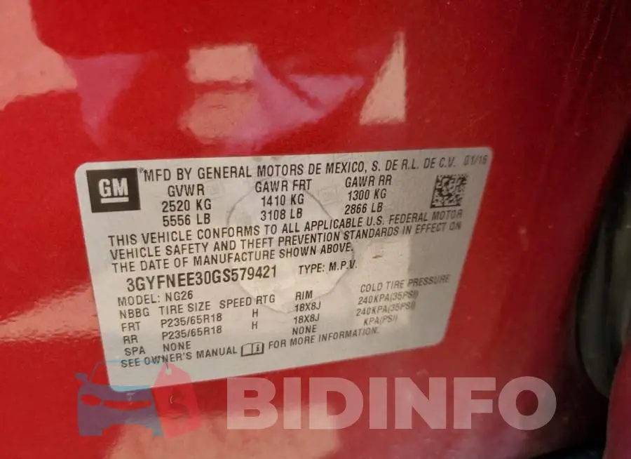 3GYFNEE30GS579421 Photo# 13