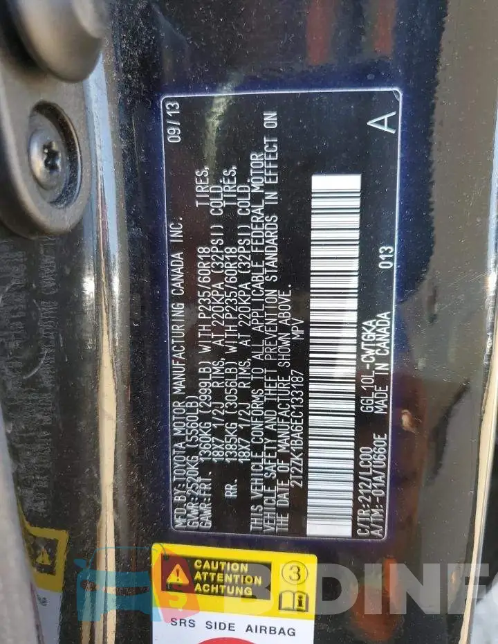 2T2ZK1BA6EC133187 Photo# 12