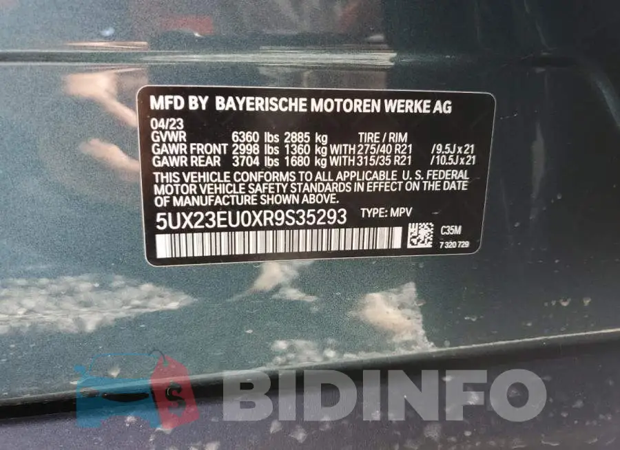 5UX23EU0XR9S35293 Photo# 12