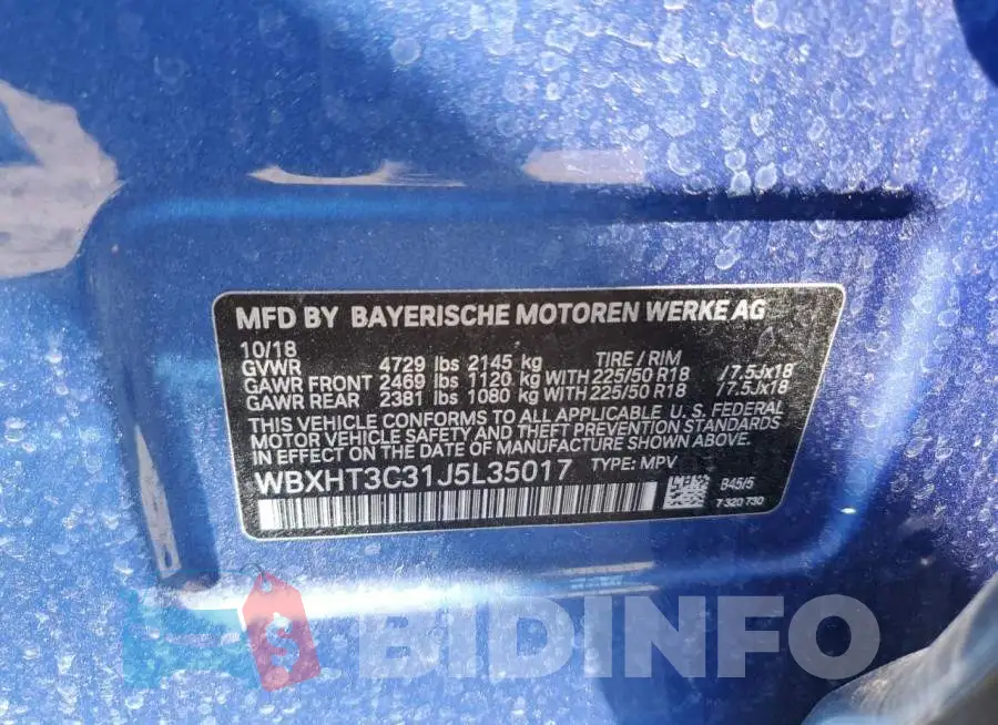 WBXHT3C31J5L35017 Photo# 13