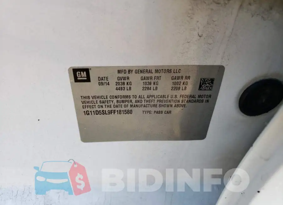 1G11D5SL9FF181580 Photo# 12