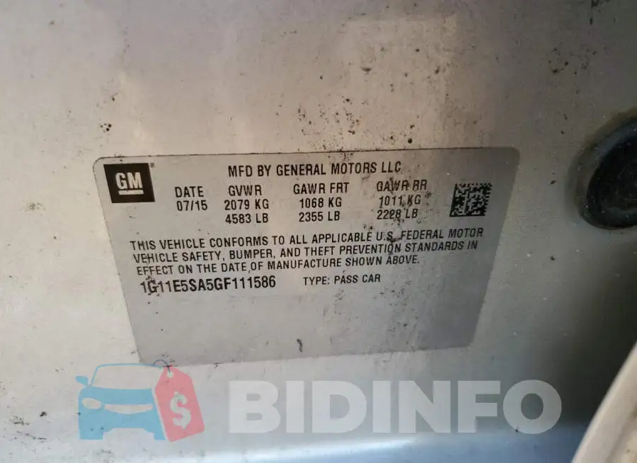 1G11E5SA5GF111586 Photo# 12
