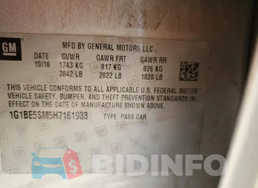 1G1BE5SM5H7161933 Photo# 12