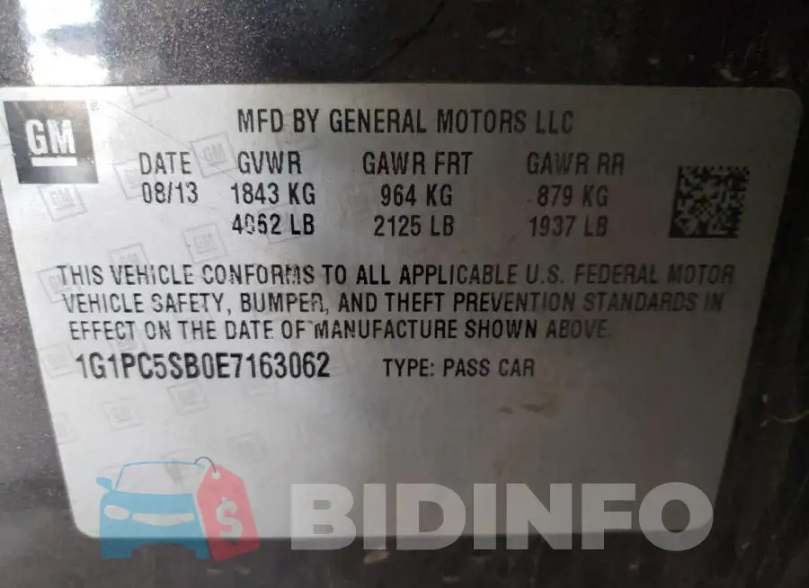 1G1PC5SB0E7163062 Photo# 12