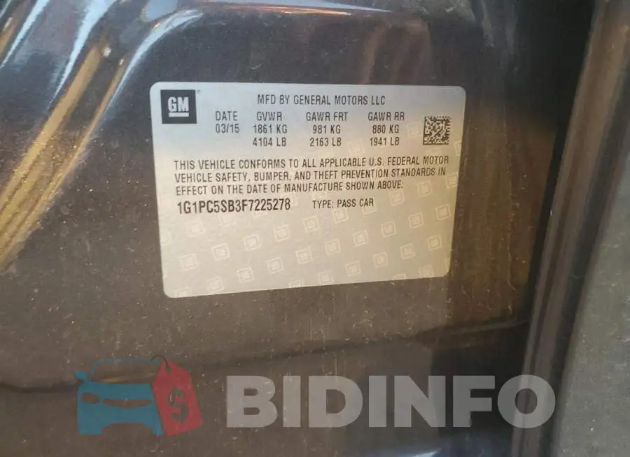 1G1PC5SB3F7225278 Photo# 13