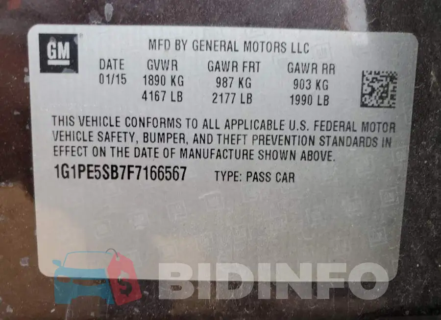1G1PE5SB7F7166567 Photo# 13