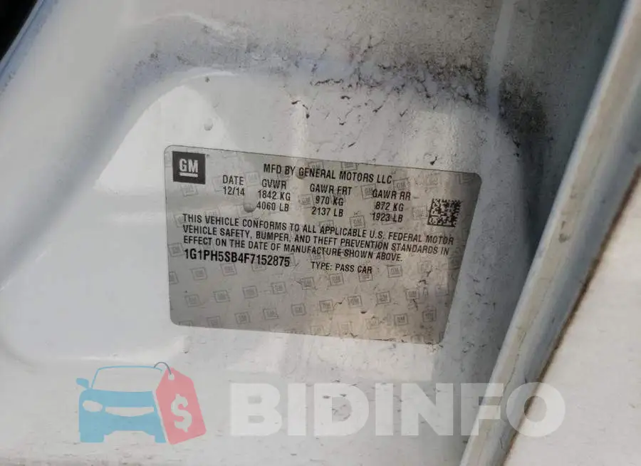 1G1PH5SB4F7152875 Photo# 12