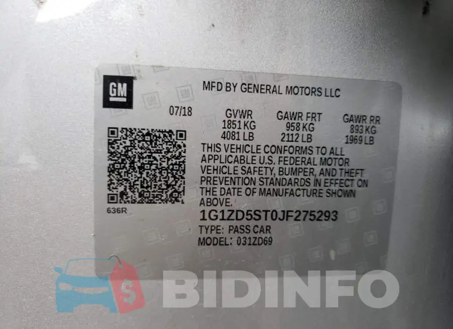1G1ZD5ST0JF275293 Photo# 12