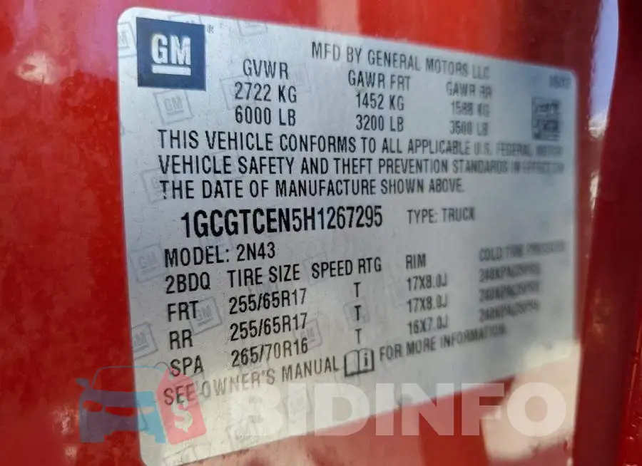 1GCGTCEN5H1267295 Photo# 12