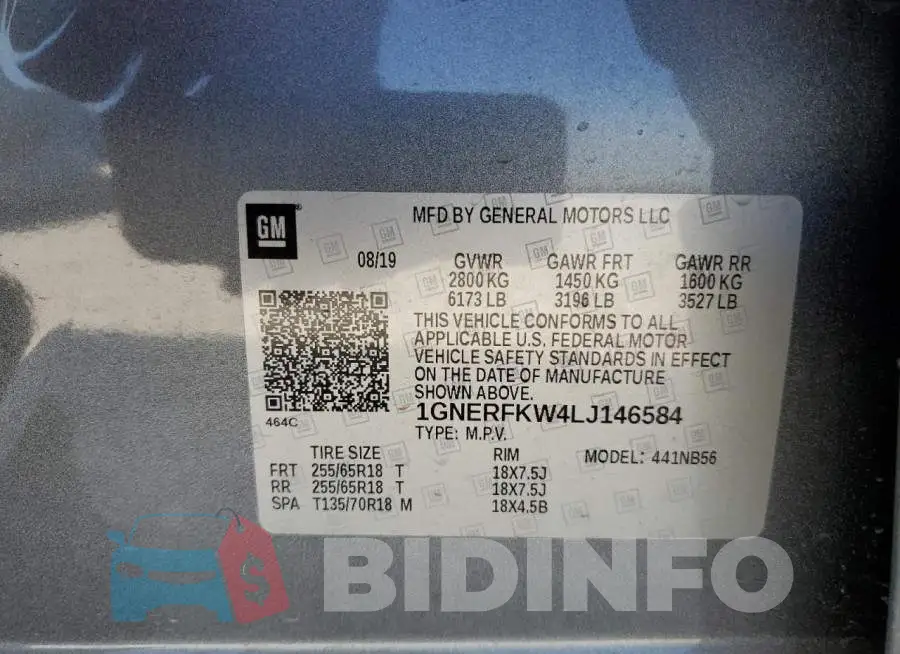 1GNERFKW4LJ146584 Photo# 13