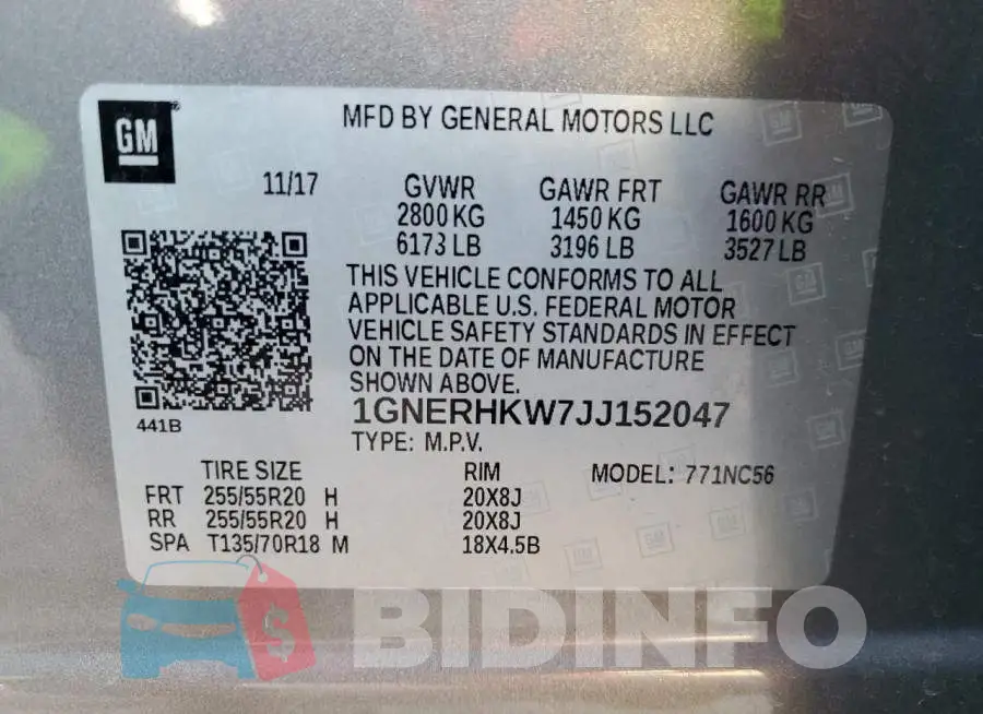 1GNERHKW7JJ152047 Photo# 13