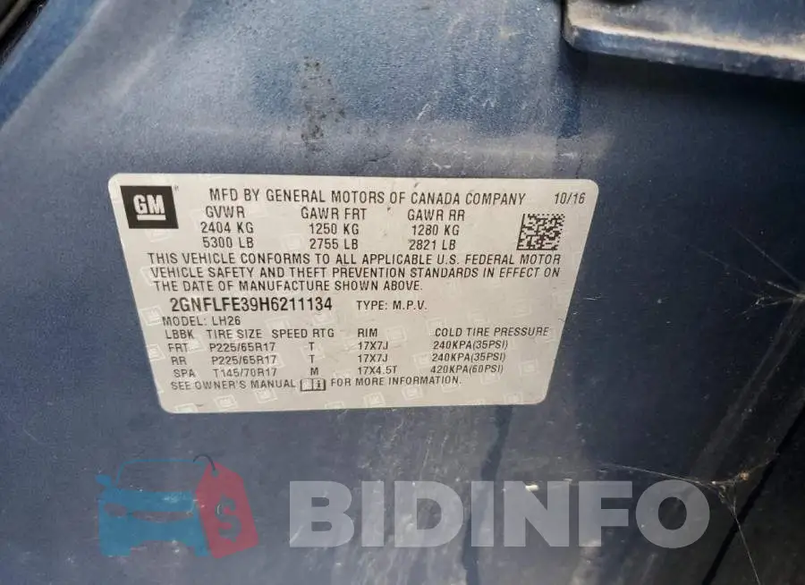2GNFLFE39H6211134 Photo# 13