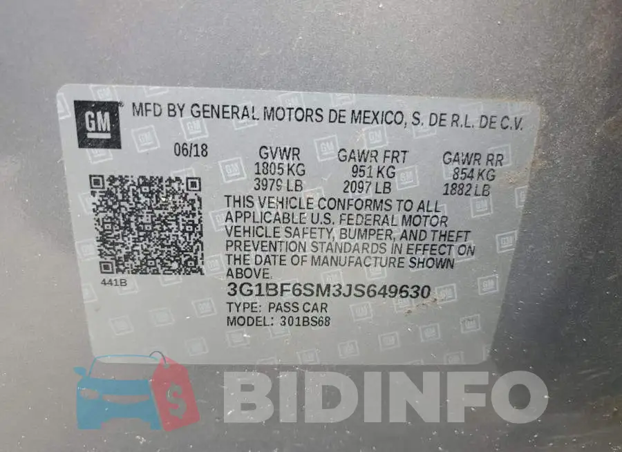 3G1BF6SM3JS649630 Photo# 14