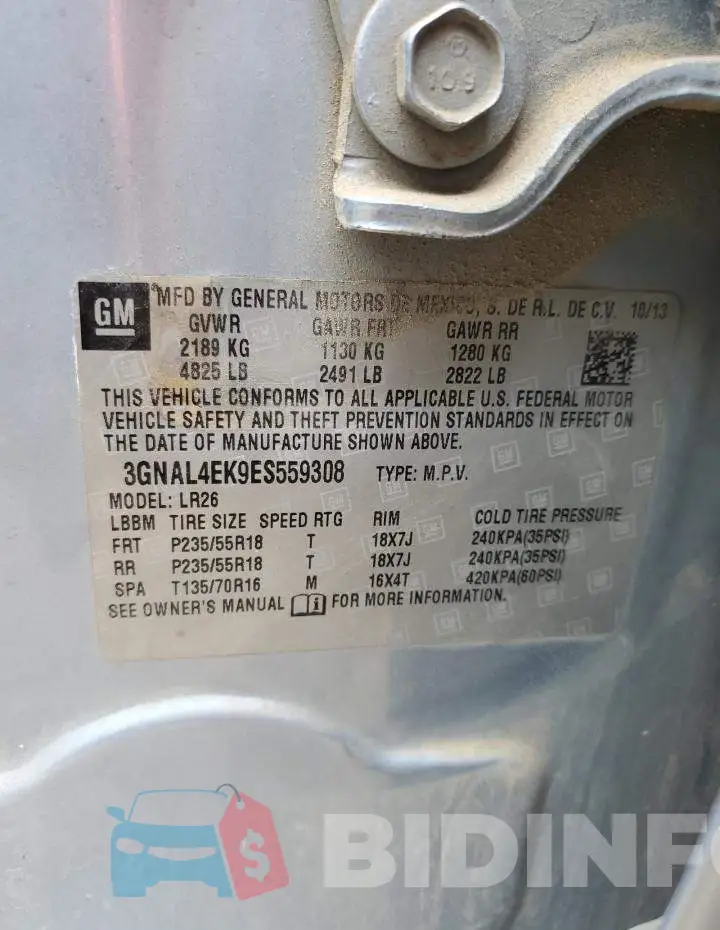 3GNAL4EK9ES559308 Photo# 13
