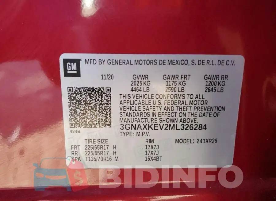 3GNAXKEV2ML326284 Photo# 12