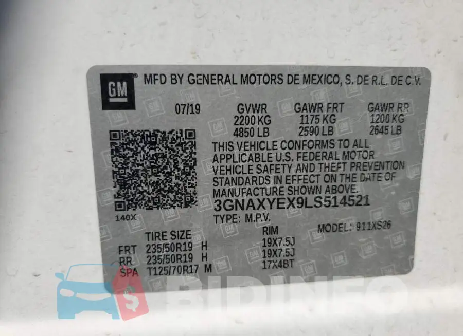 3GNAXYEX9LS514521 Photo# 13