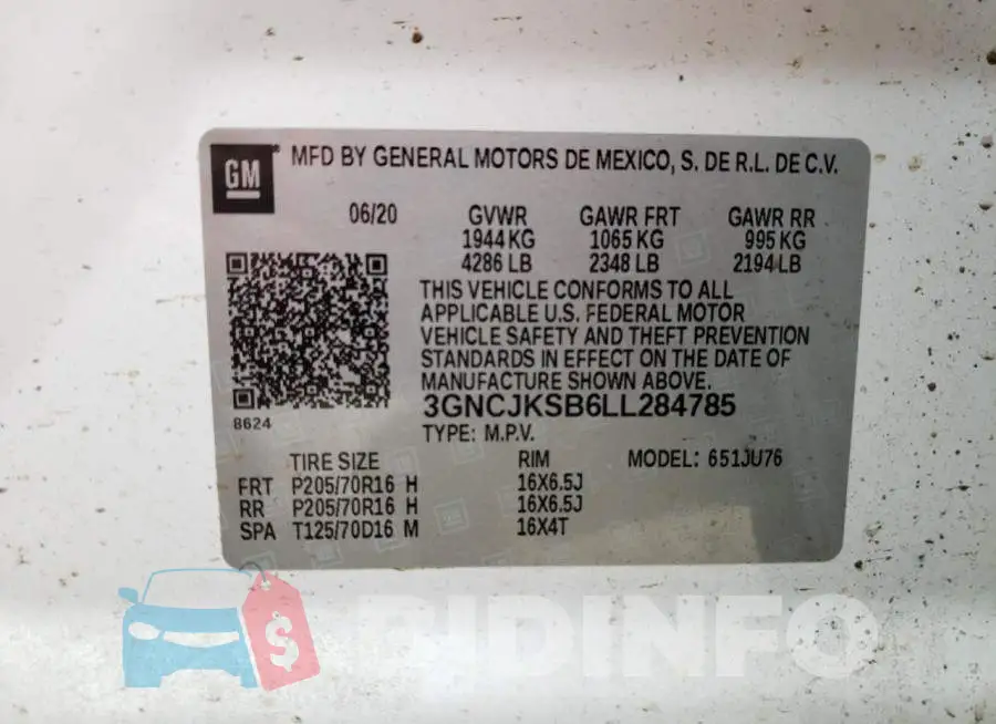 3GNCJKSB6LL284785 Photo# 14