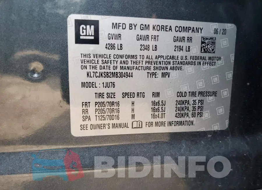 KL7CJKSB2MB304944 Photo# 13