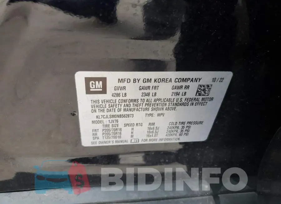KL7CJLSM0NB562873 Photo# 12