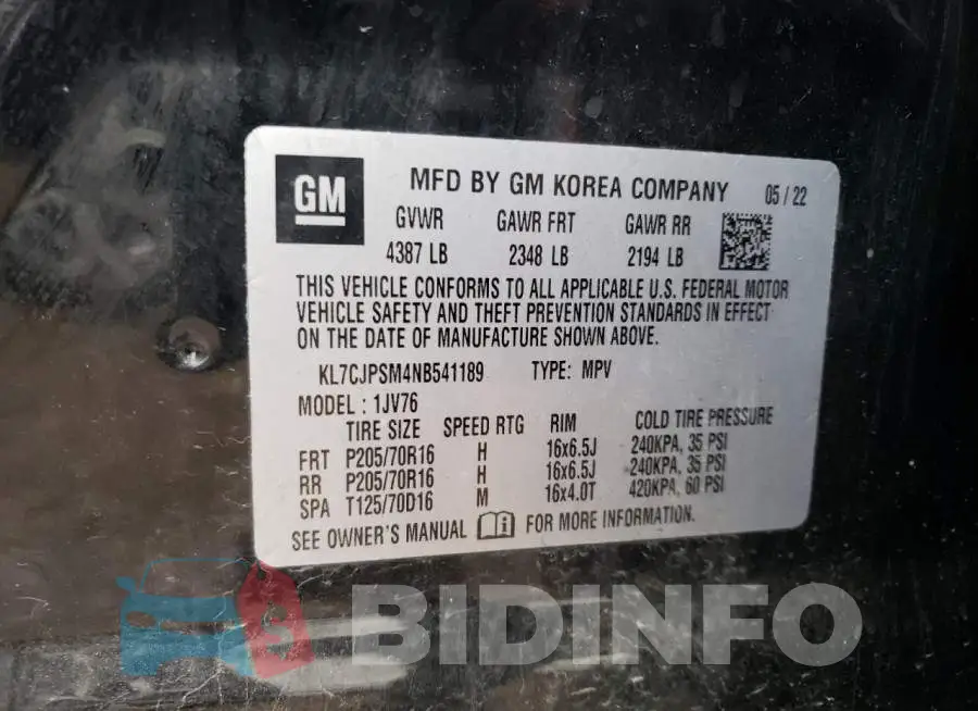 KL7CJPSM4NB541189 Photo# 13