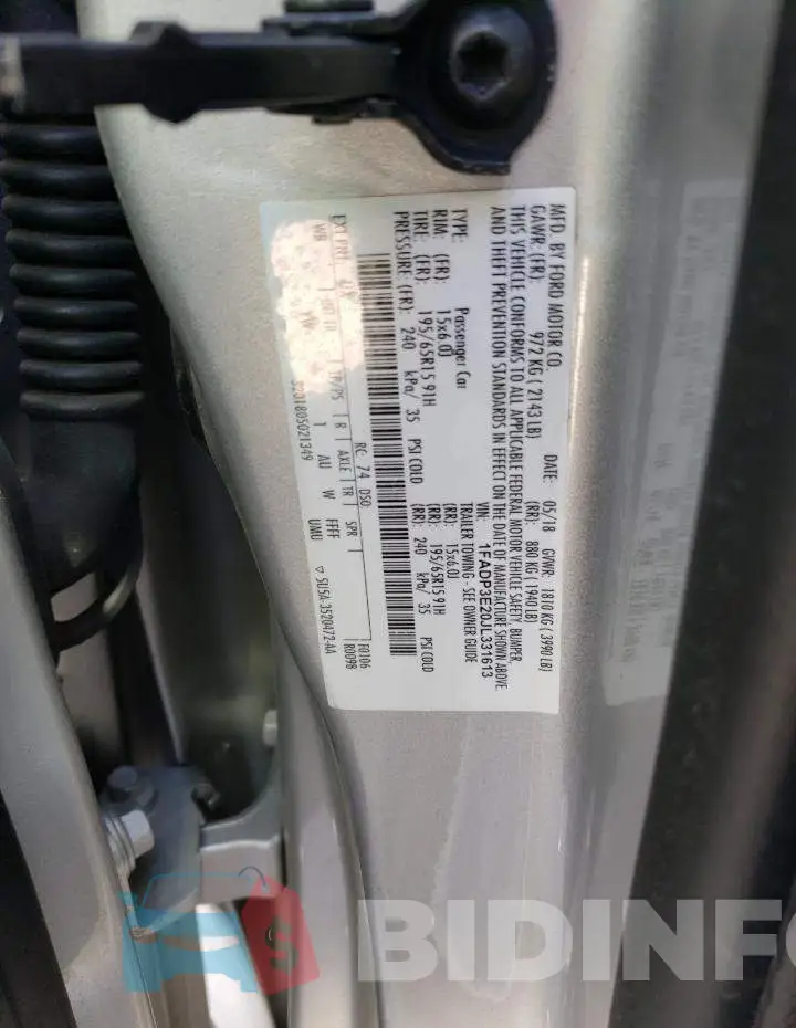 1FADP3E20JL331613 Photo# 12