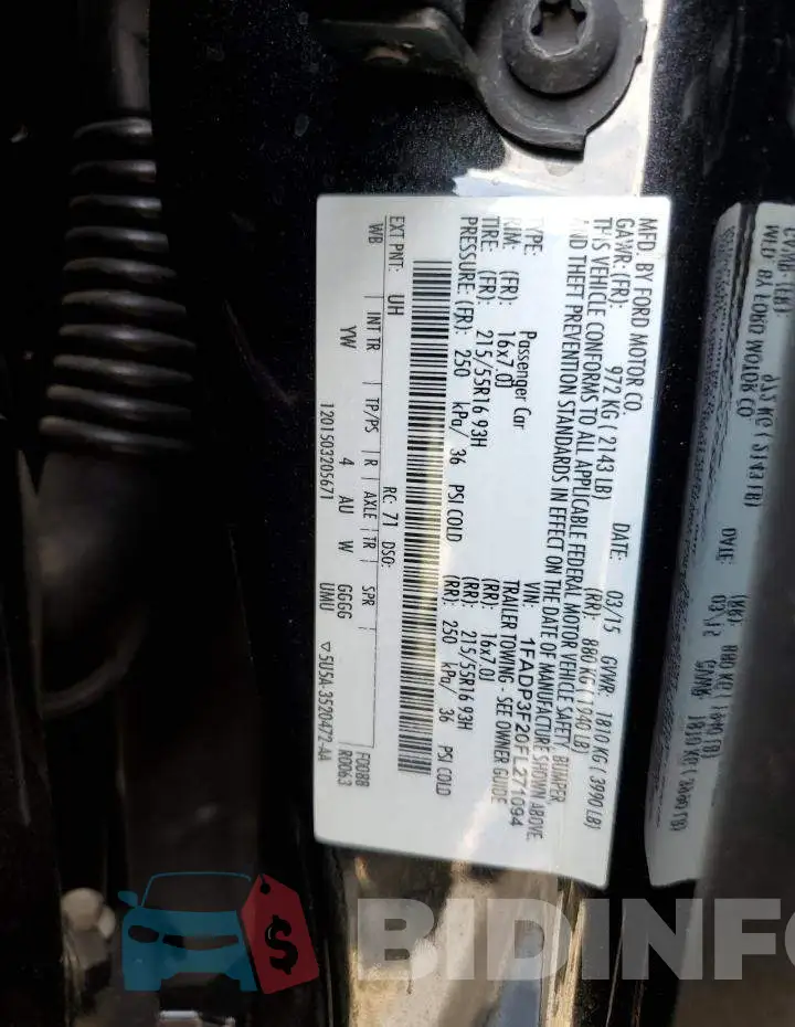 1FADP3F20FL271094 Photo# 13