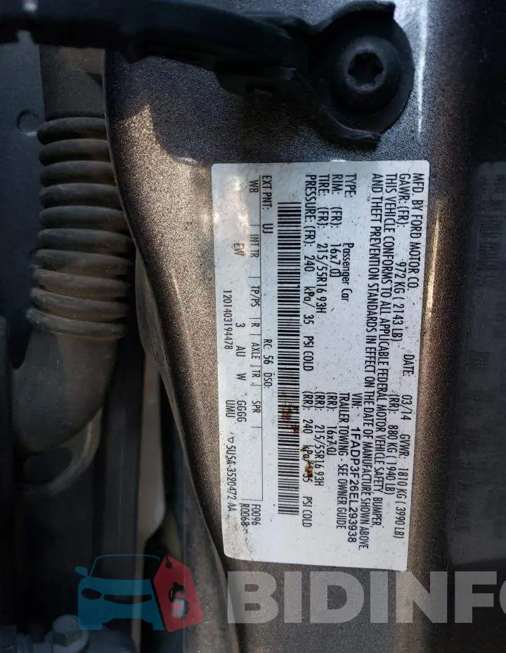 1FADP3F26EL293938 Photo# 12