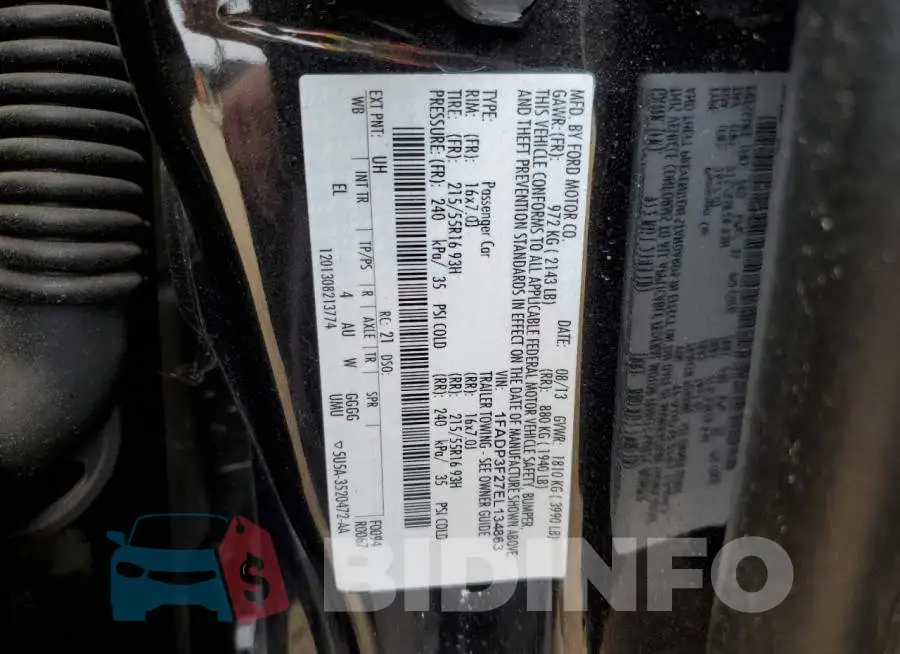 1FADP3F27EL134863 Photo# 12
