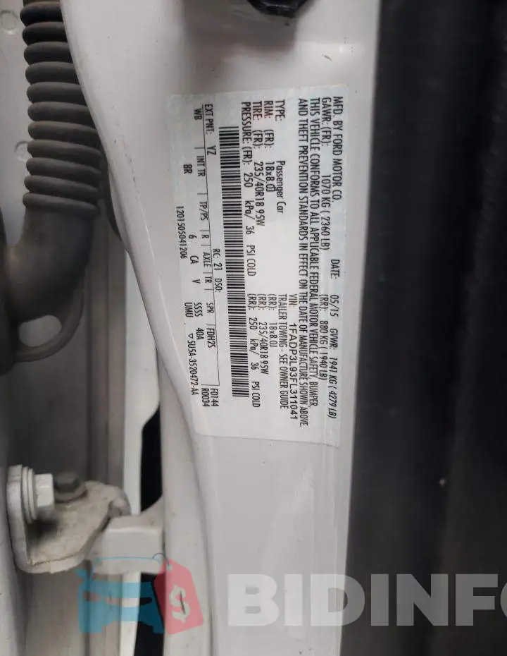 1FADP3L93FL311041 Photo# 12