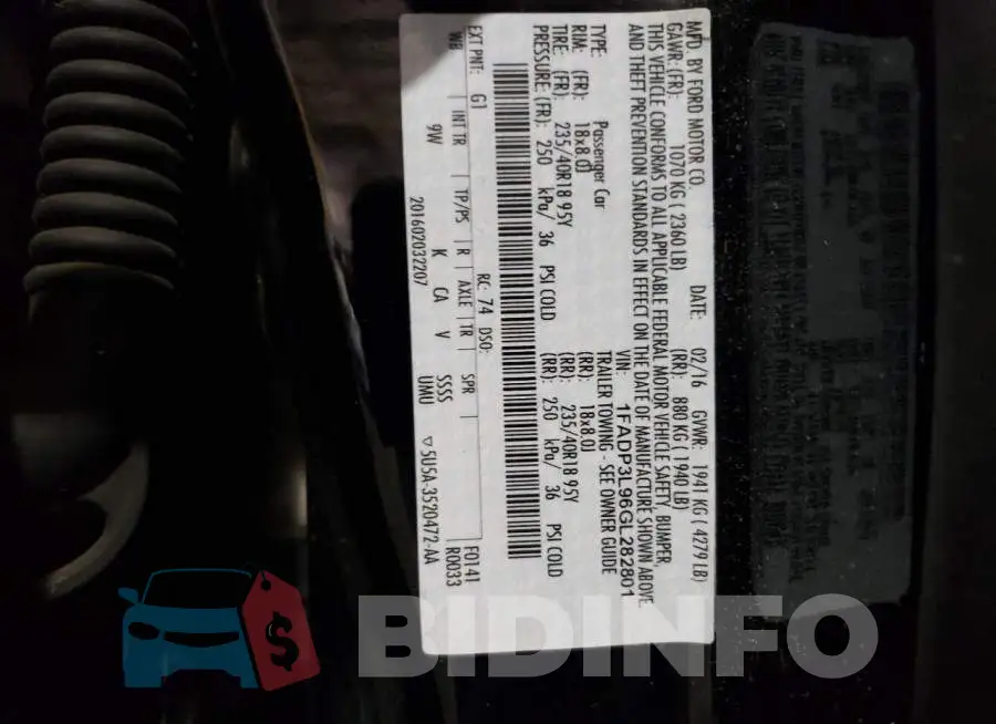 1FADP3L96GL282801 Photo# 12