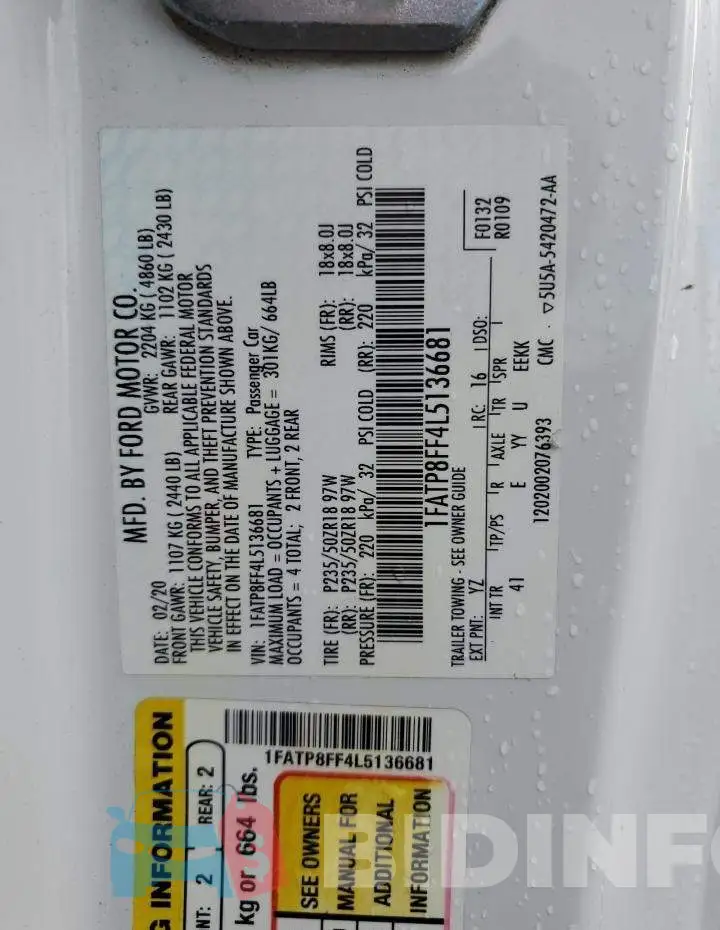 1FATP8FF4L5136681 Photo# 12