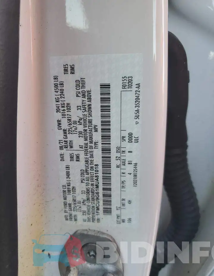 1FMCU9G61MUA81018 Photo# 13