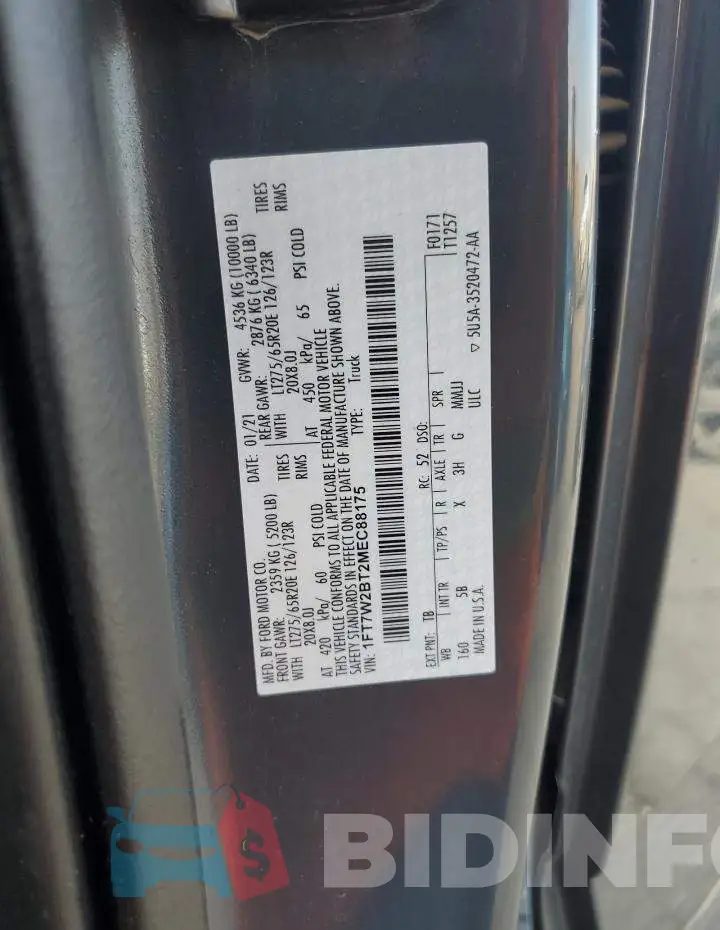 1FT7W2BT2MEC88175 Photo# 12