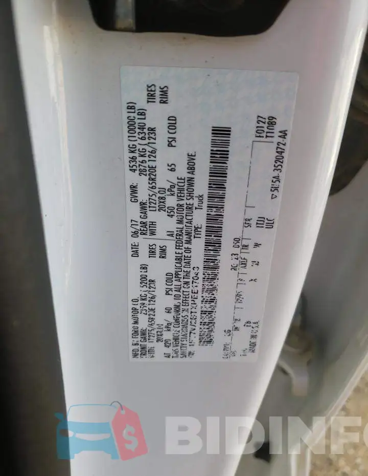 1FT7W2BTXHEE17043 Photo# 12