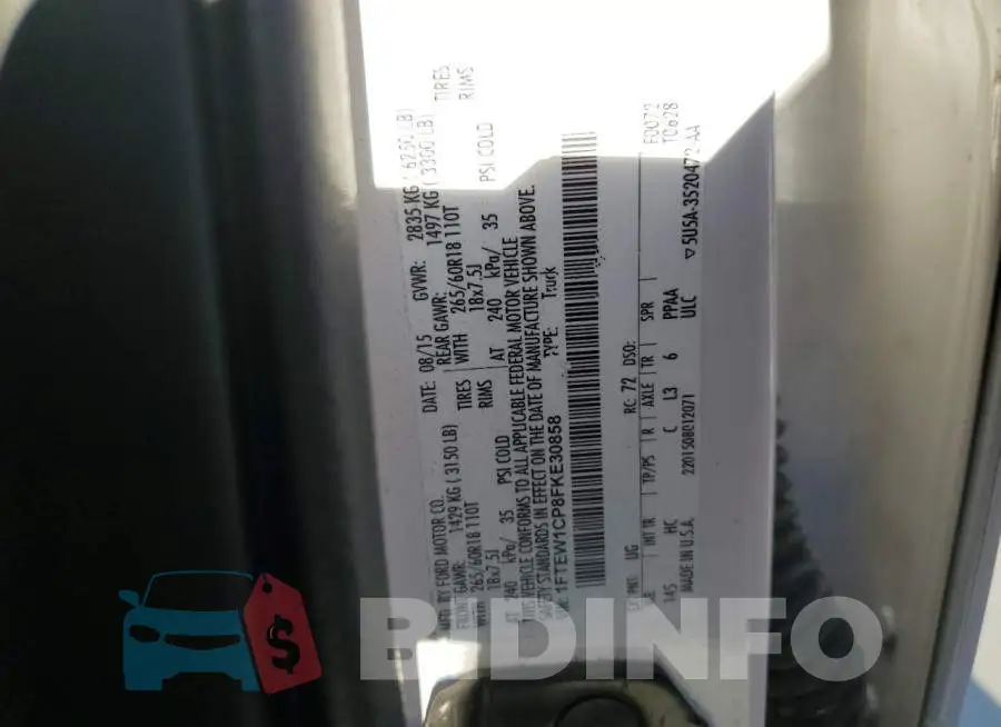 1FTEW1CP8FKE30858 Photo# 12