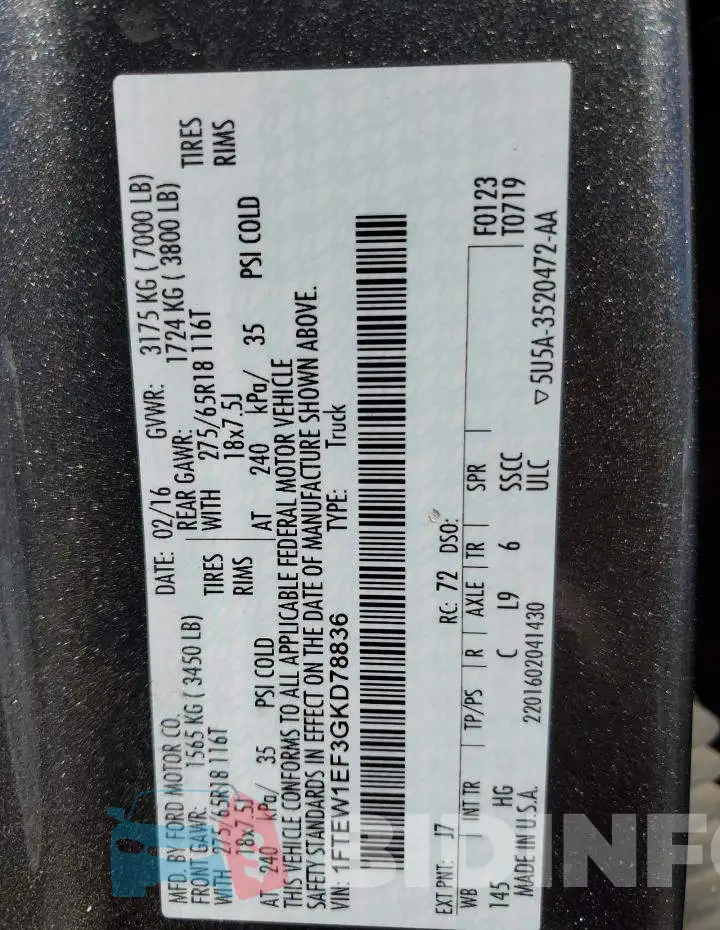 1FTEW1EF3GKD78836 Photo# 12