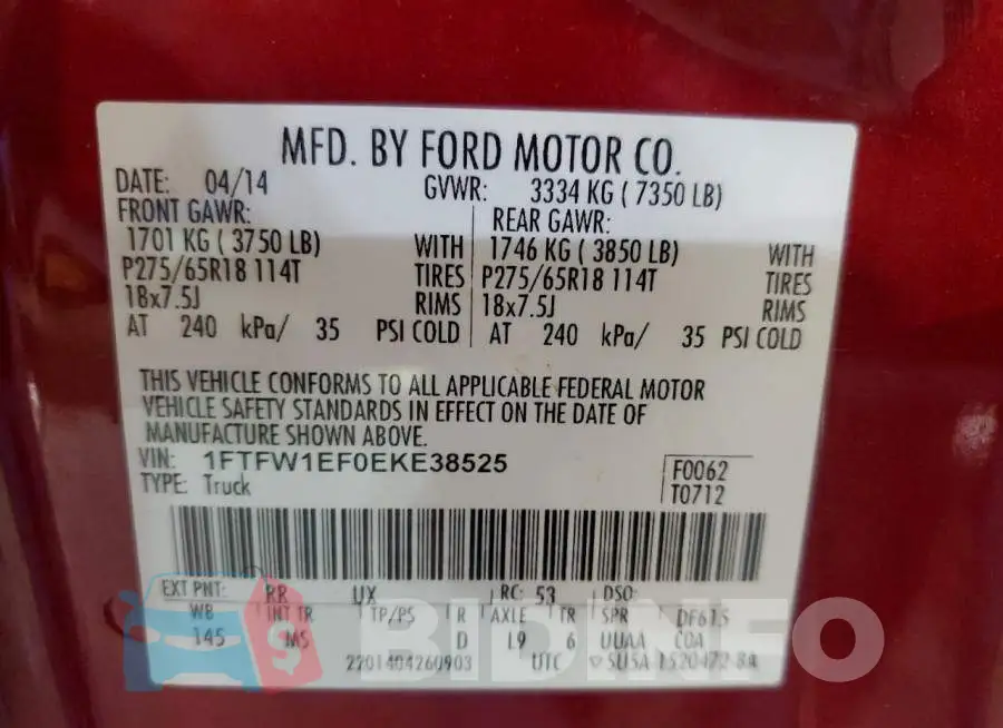 1FTFW1EF0EKE38525 Photo# 12