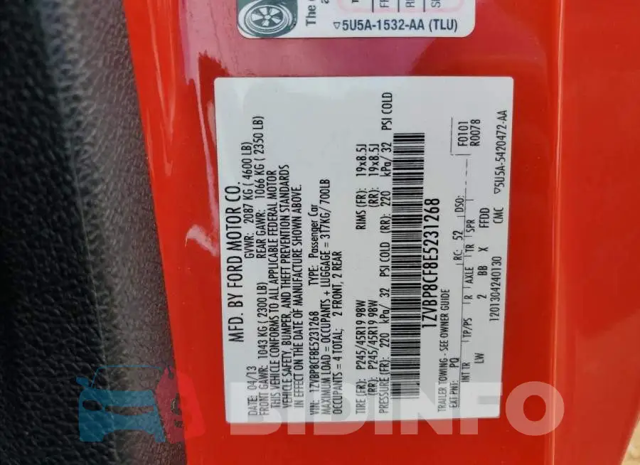 1ZVBP8CF8E5231268 Photo# 13