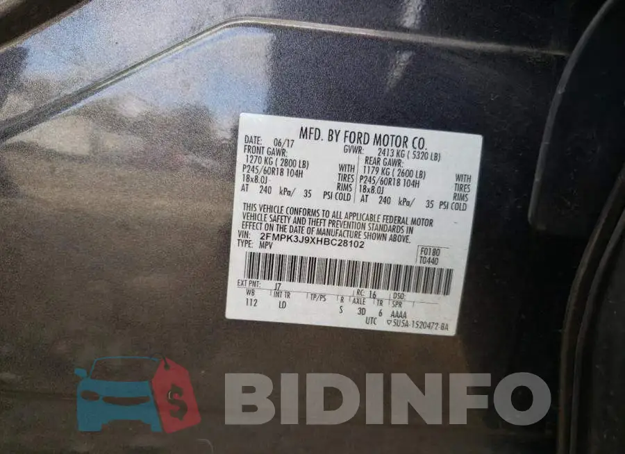 2FMPK3J9XHBC28102 Photo# 13